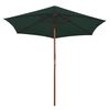 vidaXL Parasol avec poteau en bois 270 x 270 cm Vert