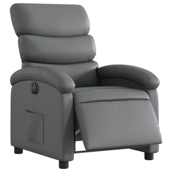 vidaXL Fauteuil inclinable électrique Gris Similicuir
