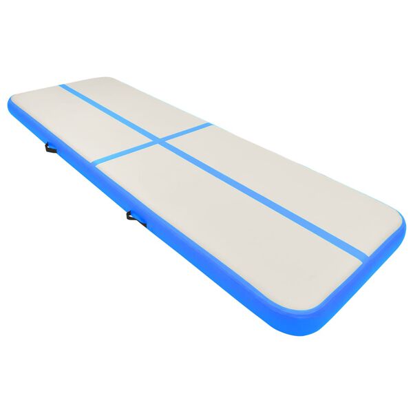 vidaXL Tapis gonflable de gymnastique avec pompe 400x100x15cm PVC Bleu