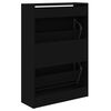 vidaXL Armoire &agrave; chaussures noir 60x21x87,5 cm bois d'ing&eacute;nierie