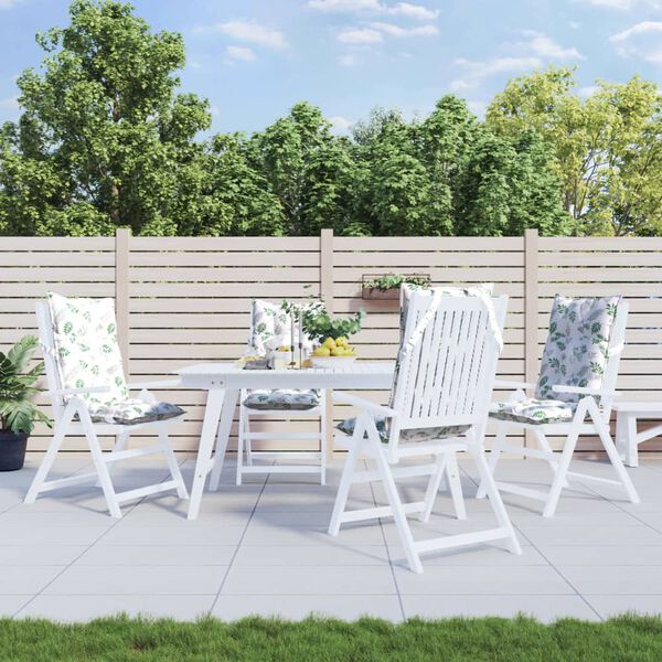 vidaXL Coussins de chaise &agrave; dossier haut lot de 4 mod&egrave;le de feuille
