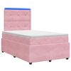 vidaXL Lit boxspring LED avec matelas Rose 120 x 190 cm Velours