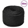 vidaXL Corde de travail Noir 10 mm 50 m polypropyl&egrave;ne