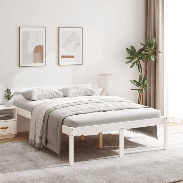 vidaXL Lit pour personne &acirc;g&eacute;e sans matelas blanc 120x190 cm