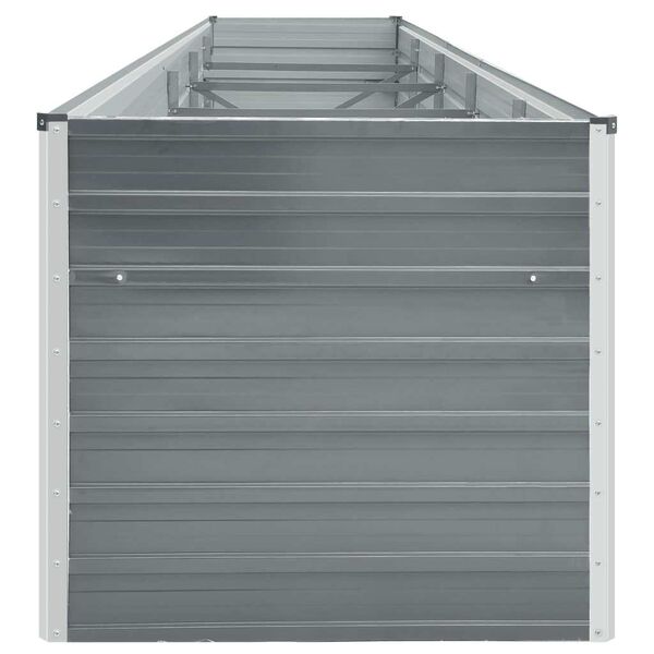 vidaXL Lit sur&eacute;lev&eacute; de jardin Acier galvanis&eacute; 400x80x45 cm Gris