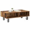 vidaXL Table d'appoint avec roues Bois ancien 90 x 50 x 30 cm