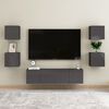 vidaXL Ensemble de meubles TV 6 pcs Gris brillant Bois d'ing&eacute;nierie