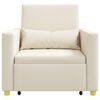 vidaXL Canap&eacute;-lit escamotable simple Blanc cr&egrave;me 90 x 165 x 87 cm