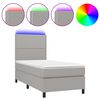 vidaXL Sommier &agrave; lattes de lit et matelas et LED Gris clair 100x200 cm