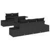 vidaXL Ensemble de canap&eacute; de jardin 6 pc Noir 100 x 55 x 73 cm