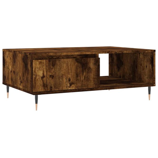 vidaXL Table basse ch&ecirc;ne fum&eacute; 90x60x35 cm bois d'ing&eacute;nierie