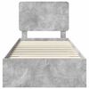 vidaXL Cadre de lit Gris b&eacute;ton 70 x 190 cm Bois d'ing&eacute;nierie