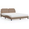 vidaXL Lit avec matelas Zadar cappuccino 160x200 cm similicuir