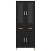 vidaXL Haut Armoire Ch&ecirc;ne noir 69,5 x 34 x 180 cm Bois d'ing&eacute;nierie
