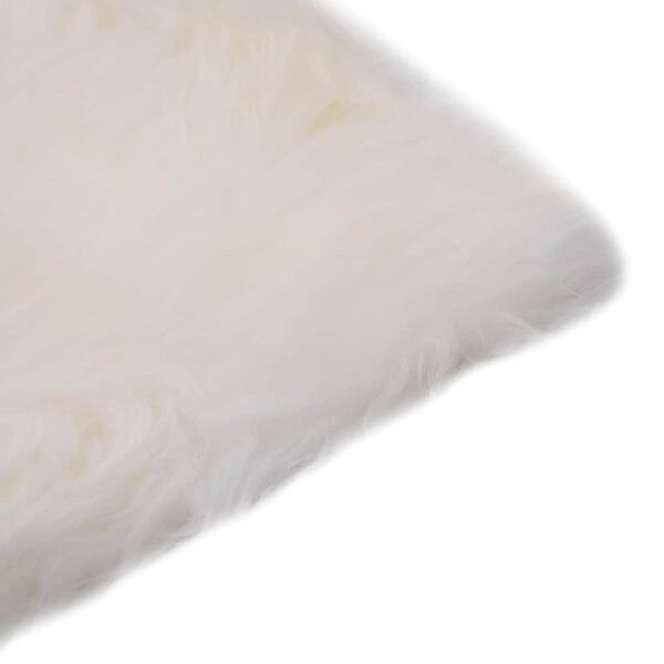 vidaXL Coussins de chaise lot de 2 Blanc Peau de mouton v&eacute;ritable