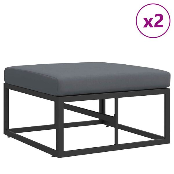 vidaXL Ensemble de canap&eacute; de jardin avec coussin 5 pcs Noir Aluminium