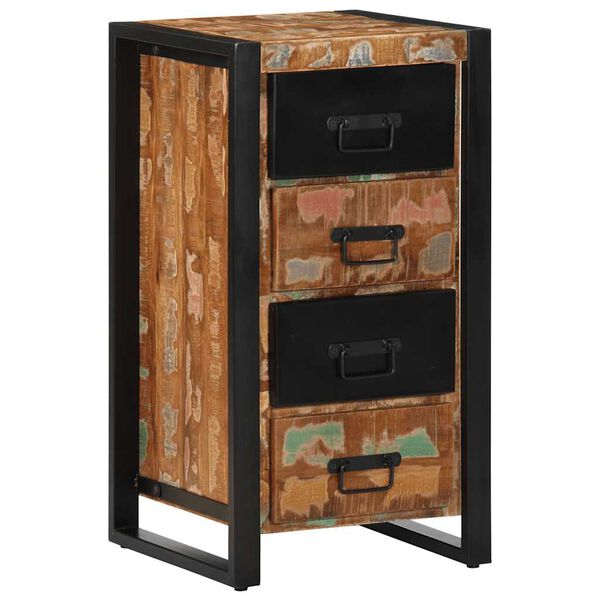 vidaXL Armoire à tiroir multicolore 40x40x75 cm bois de récupération