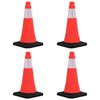 vidaXL C&ocirc;nes de signalisation r&eacute;fl&eacute;chissants &agrave; base lourde 4 pcs 50 cm