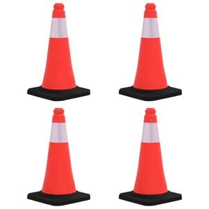 vidaXL C&ocirc;nes de signalisation r&eacute;fl&eacute;chissants &agrave; base lourde 4 pcs 50 cm