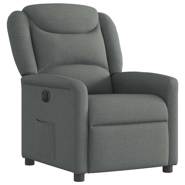 vidaXL Fauteuil inclinable &eacute;lectrique Gris fonc&eacute; Tissu