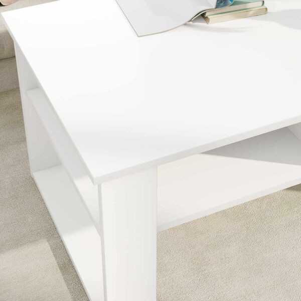 vidaXL Table basse Blanc 96 x 54 x 44 cm Bois d'ing&eacute;nierie