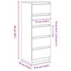 vidaXL Buffet avec tiroirs chêne fumé 37,5x35x99 cm bois d'ingénierie