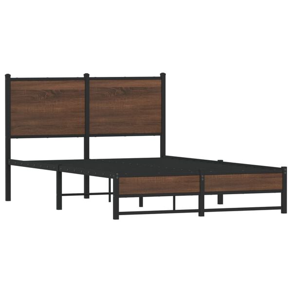 vidaXL Cadre de lit en métal sans matelas chêne marron 120x190 cm