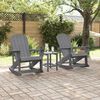 vidaXL Ensemble de salon de jardin 3 pcs Gris clair HDPE