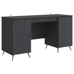 vidaXL Bureau Noir 142,5 x 50 x 75 cm Bois d'ing&eacute;nierie