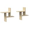 vidaXL &Eacute;tag&egrave;res murales 2pcs ch&ecirc;ne sonoma 38x12x38cm bois d'ing&eacute;nierie