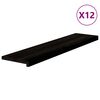 vidaXL Marches d'escalier 12 pcs brun-noir 110x30x2 cm ch&ecirc;ne massif