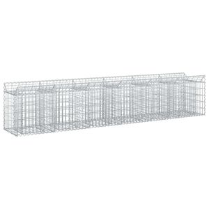 vidaXL Lit sur&eacute;lev&eacute; gabion 2 pc 300 x 50 x 60 cm Acier galvanis&eacute;