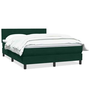 vidaXL Sommier &agrave; lattes de lit et matelas vert fonc&eacute; 160x220cm velours