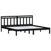 vidaXL Cadre de lit sans matelas noir bois massif 200x200 cm