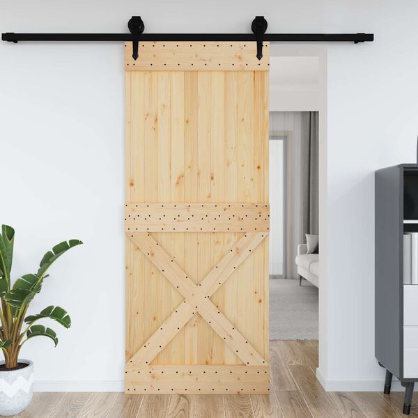 vidaXL Porte NARVIK Naturel 95 x 210 cm Bois de pin massif