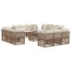 vidaXL Ensemble de canap&eacute; de jardin 13 pc Beige polyrotin