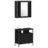 vidaXL Ensemble de mobilier de salle de bain 4 pcs Ch&ecirc;ne noir