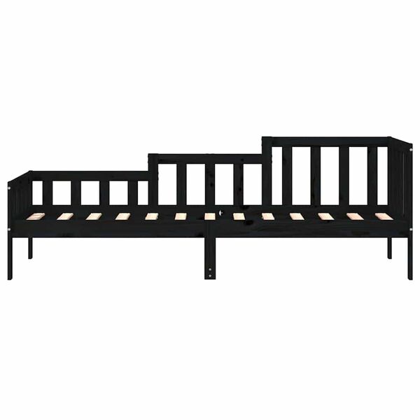 vidaXL Lit de jour sans matelas noir 80x200 cm bois de pin massif