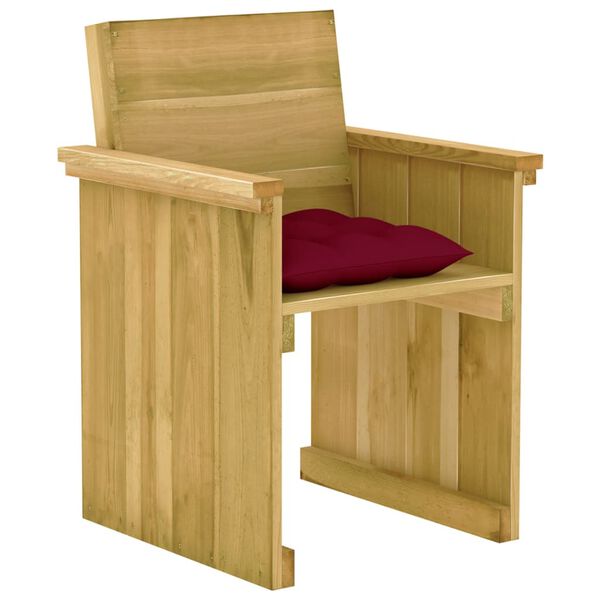 vidaXL Ensemble &agrave; manger de jardin 5 pcs avec coussins pin impr&eacute;gn&eacute;