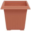 vidaXL Pot de Fleurs Carr&eacute; 24 pcs Rouge brique 16 x 16 x 14 cm