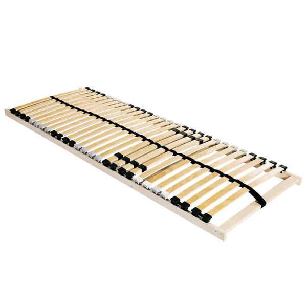 vidaXL Sommier à lattes Marron 90 x 190 cm Bois de hêtre massif