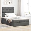 vidaXL Cadre de lit ottoman avec matelas gris fonc&eacute; 120x200cm tissu