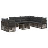 vidaXL Ensemble de canap&eacute; de jardin 10 pc Gris polyrotin