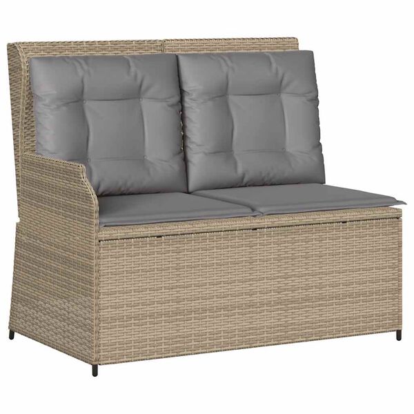 vidaXL Salon de jardin avec coussins 3 pcs beige résine tressée