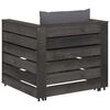 vidaXL Salon de jardin 2 pcs avec coussins Bois impr&eacute;gn&eacute; de gris