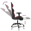 vidaXL Chaise de jeu de massage repose-pied Noir&Bordeaux Similicuir