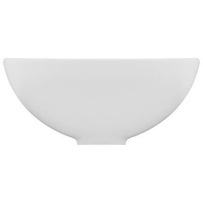 vidaXL Lavabo rond de salle de bain Blanc mat 32,5x14 cm Céramique