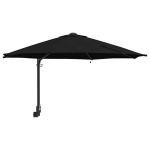vidaXL Parasol de jardin Noir 248 x 248 x 148 cm Polyester et Acier