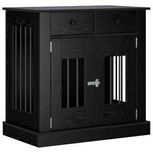 vidaXL Meuble de cage pour chien Ch&ecirc;ne noir 80 x 47,5 x 80 cm