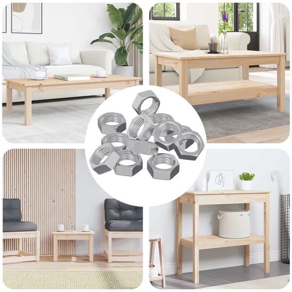 vidaXL &Eacute;crou Hexagonal 12 pcs Argent&eacute; M6 M&eacute;tал